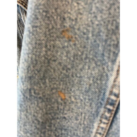 VTG Levi’s Plaid Lined Blue Jean Trucker Jacket Men Medium Grunge Neutral Flaw - Picture 9 of 16